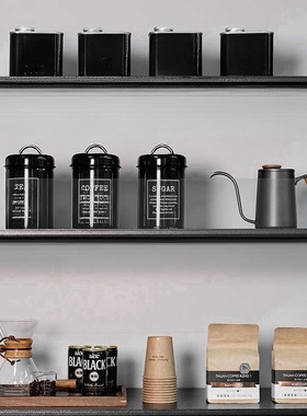 样板间轻奢吧台摆件设计师咖啡厅咖啡豆餐厅边柜层架美式陈设摆件