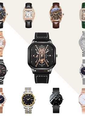 【男女手表】样板间时尚衣帽间桌面简约超博轻巧石英腕表道具摆件