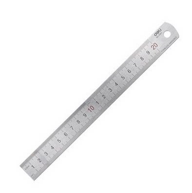 得力8462不锈钢直尺刻度尺20cm刻度精确办公用品学生文具批发
