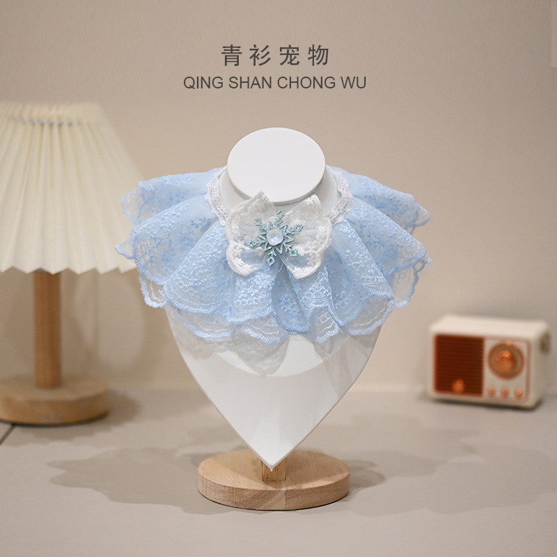 宠物围脖式口水巾蕾丝围巾通用