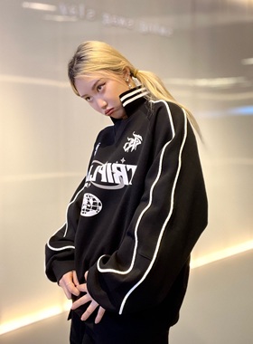 Triple.S吹爆S美式复古球衣运动卫衣polo领长袖潮酷街头街舞swag