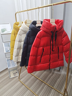 A字版 90白鸭绒M家短款 羽绒服女加厚连帽羽绒外套女 新款 2022年冬季