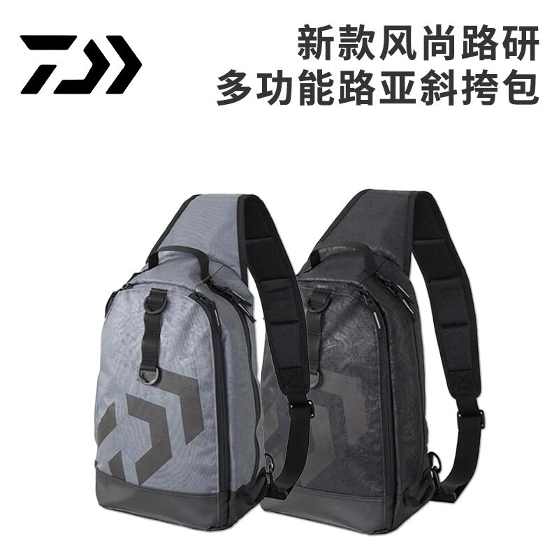 新款DAIWA达亿瓦斜挎包腰包路亚包25款渔轮收纳包便携渔具包