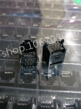 RJ11黑色 6P4C 5521-6P6C RJ11插座 四芯电话插座 RJ11-4P4C 卧式