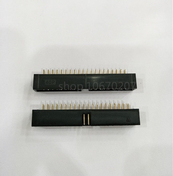 2.54mm间距 DC3-40p直/弯脚简易牛角插座 2*20pin双排IDC排线插座