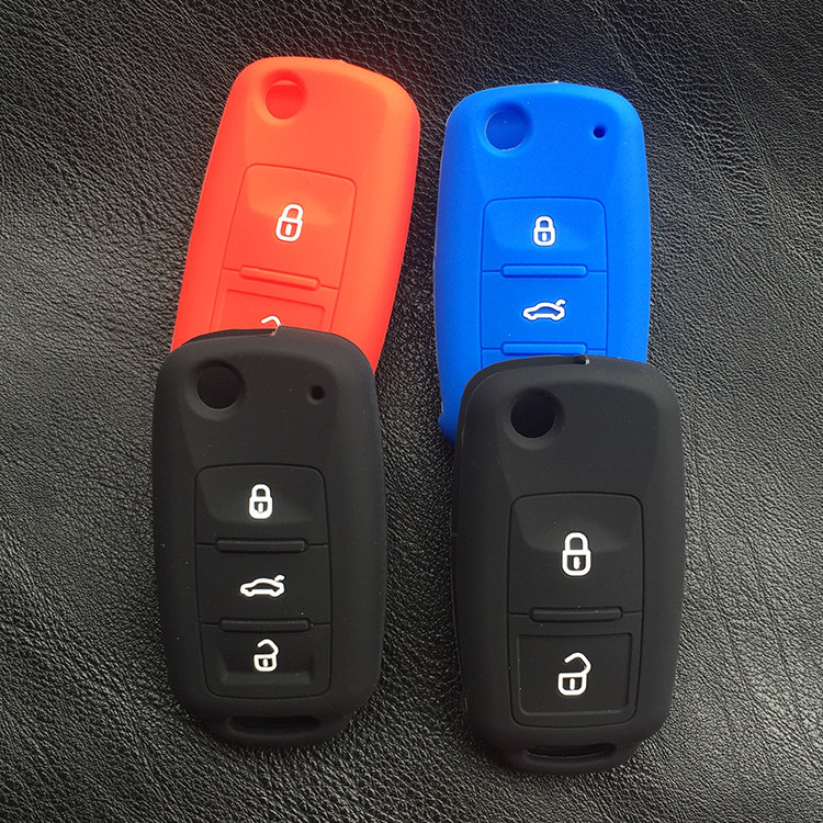 专用于大众捷达钥匙包 老捷达汽车折叠2 3键遥控器钥匙套硅胶改装