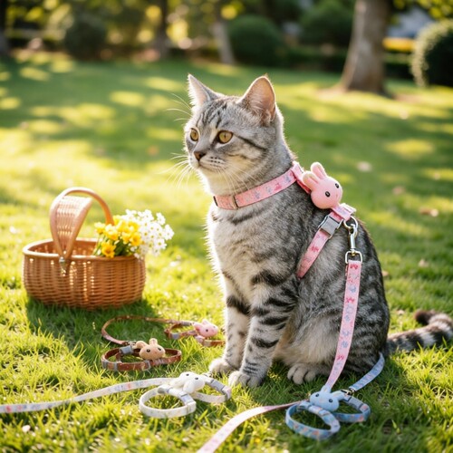 工字型防挣脱猫兔胸背牵引绳