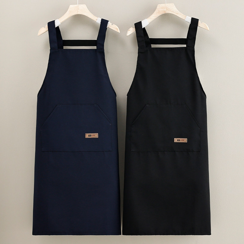 帆布定制围裙厨房防水家用logo美甲奶茶餐饮围腰工作服