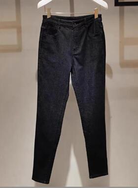 2H3R708折DAZZLED素国内正品代购2023秋黑色牛仔小腿裤吊牌1199