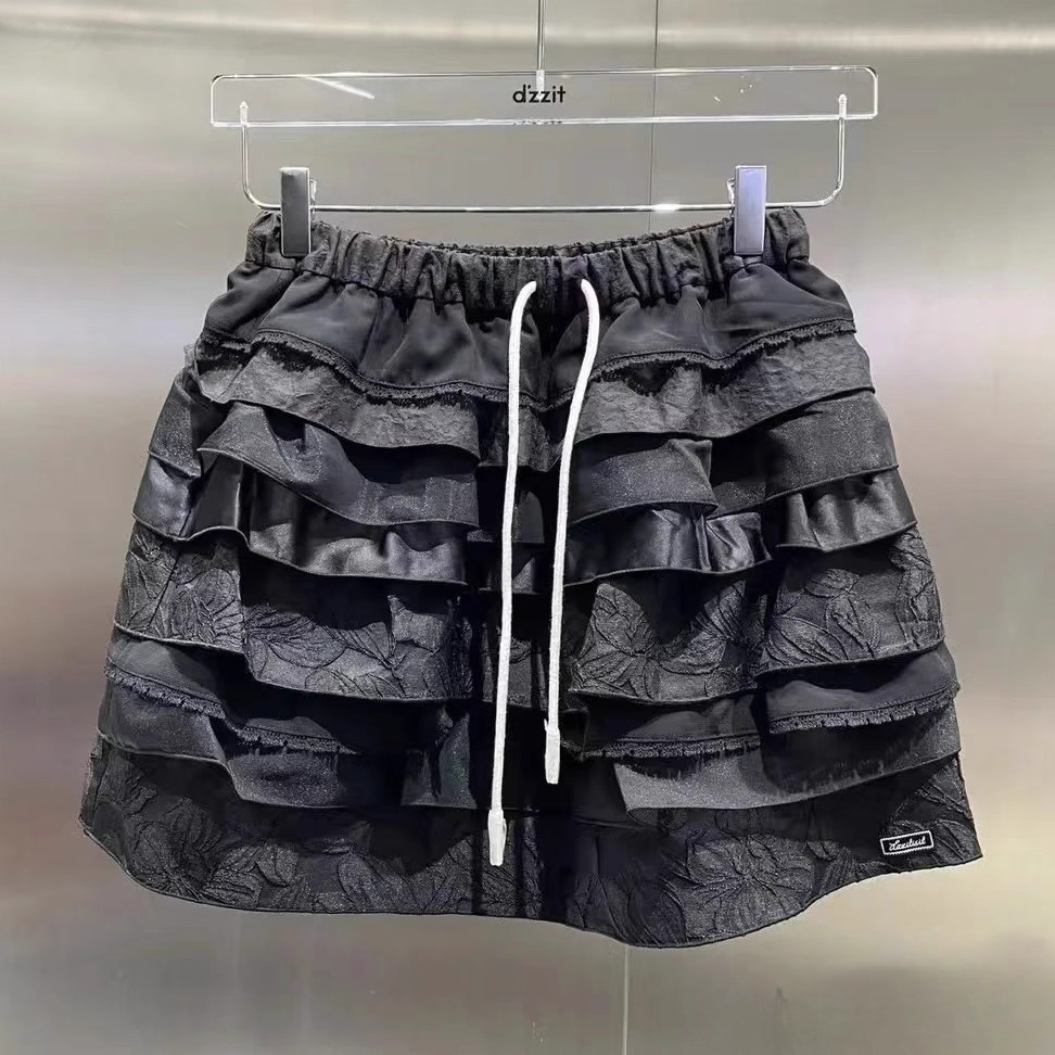 3J1S250折dzzit地素国内正品代购2025春黑色短裙吊牌1090