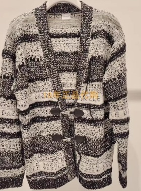 2I4E578折DAZZLED素国内正品代购2024冬黑色毛织开衫吊牌2899