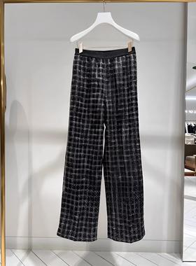 2H4Q432折DAZZLED素国内正品代购2023冬黑色粗花呢长裤吊牌1699