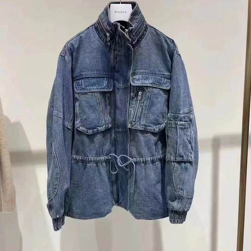 2H1RB01折DAZZLED素国内正品代购2023春蓝色牛仔外套吊牌2699