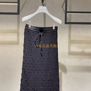 代購 2I2S421折DAZZLE地素國內(nèi)正品 2024夏黑色長裙吊牌1499