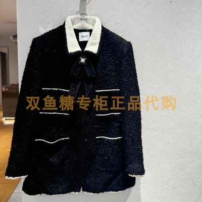 3H4G244折dzzit地素国内正品代购2023冬粗花呢中长大衣吊牌2390