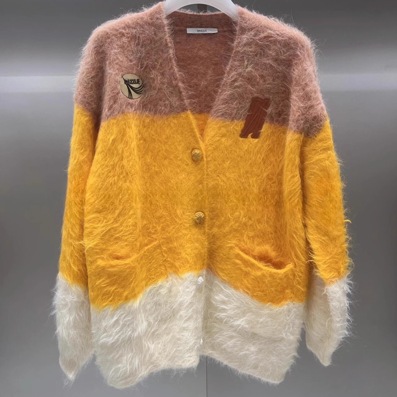 2H4E547折DAZZLE地素国内正品代购2023冬针织长袖开衫吊牌2699