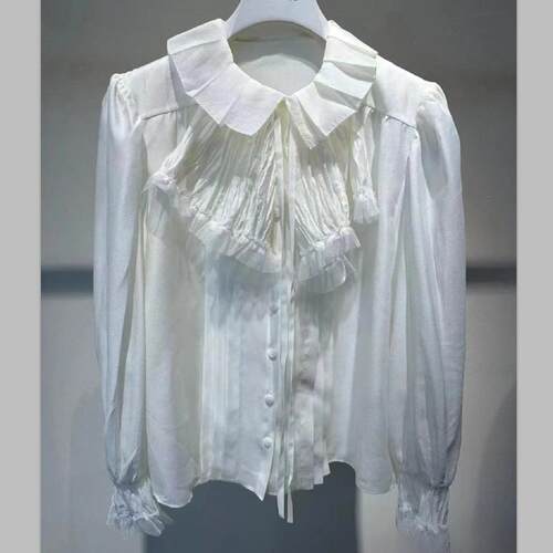 2H1C421折DAZZLED素国内正品代购2023春复古荷叶边衬衫吊牌1599