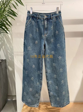 3J1R802折dzzitD素国内正品代购2025春蓝色牛仔阔腿裤吊牌995