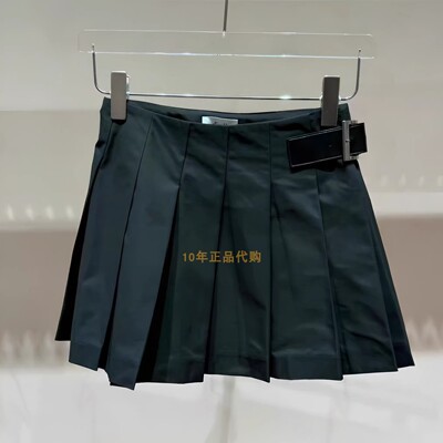 3I2S239折dzzit地素国内正品代购2024夏黑色金属标百褶裙吊牌995