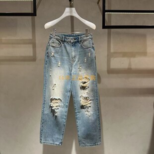 1I2R603折DM地素国内正品代购 2024夏破洞绣花牛仔裤吊牌3290