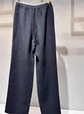 2H4Q418折DAZZLED素国内正品代购2023冬黑色毛边长裤吊牌1699