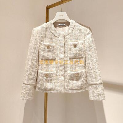 2H1F429折DAZZLED素国内正品代购2023春米白色粗花外套吊牌2999