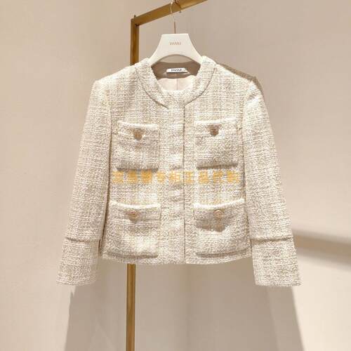 2H1F429折DAZZLED素国内正品代购2023春米白色粗花外套吊牌2999