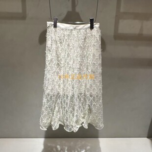 2I2S301折DAZZLE地素国内正品代购2024夏蕾丝老花鱼尾裙吊牌2199