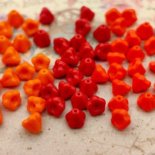 5颗 捷克进口琉璃 5.5x5mm亮色小莲雾经典款手作串珠diy饰品珠