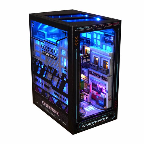生日礼物diy小屋天予近未来3D立体手工拼装带灯书立模型创意摆件