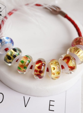 diy适用福气周家硬金珠琉璃手绳