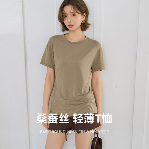 春夏透气圆领短袖T恤女显瘦