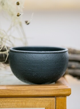 日本陶艺作家手作黑色日式粗陶茶杯 茶道 茶碗 加藤益造侘寂餐具