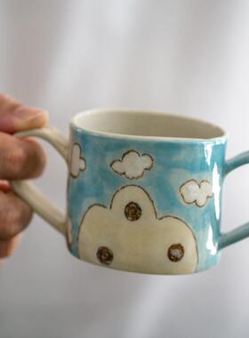 【月器】日本陶艺家石川久美子繁花太阳花马克杯手工咖啡杯茶杯碗