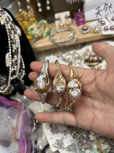 天然淡水珍珠古法绕丝巴洛克手镯