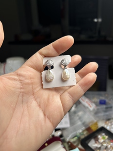天然淡水珍珠耳饰