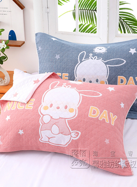 情侣款纯棉枕巾一对装AB版新式厚柔软吸汗简约现代通用长方形欧式