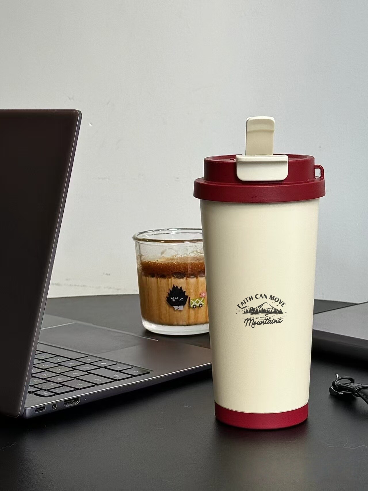 高颜值316不锈钢保温杯双饮咖啡杯车载大容量吸管青年水杯礼品杯