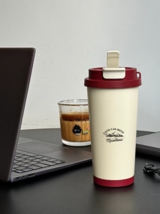 高颜值316不锈钢保温杯双饮咖啡杯车载大容量吸管青年水杯礼品杯