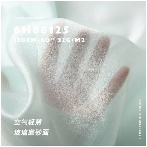 玻璃磨砂面 空气轻薄透视 春夏时装面料6H88125