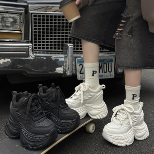 显高保暖棉鞋 小个子增高9cm休闲鞋 女加棉2025冬新款 超厚底老爹鞋