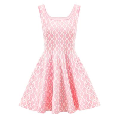 无袖背心连衣裙短款针织A字