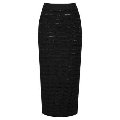 春秋重工烫钻包臀中长半身裙