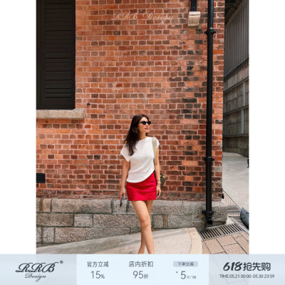 100%亚麻防走光显瘦A字裙裤