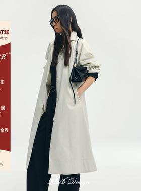 RRB Design「纸片人」高支高密精梳棉简约宽松纯色长款长袖外套