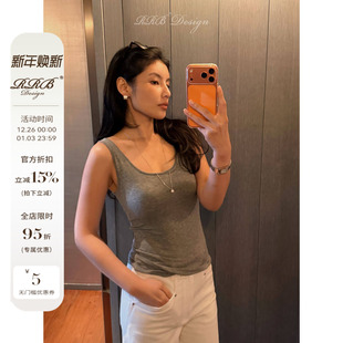 RRB 打底背心 Design「万能打底」立体成型带胸垫羊绒混纺修身