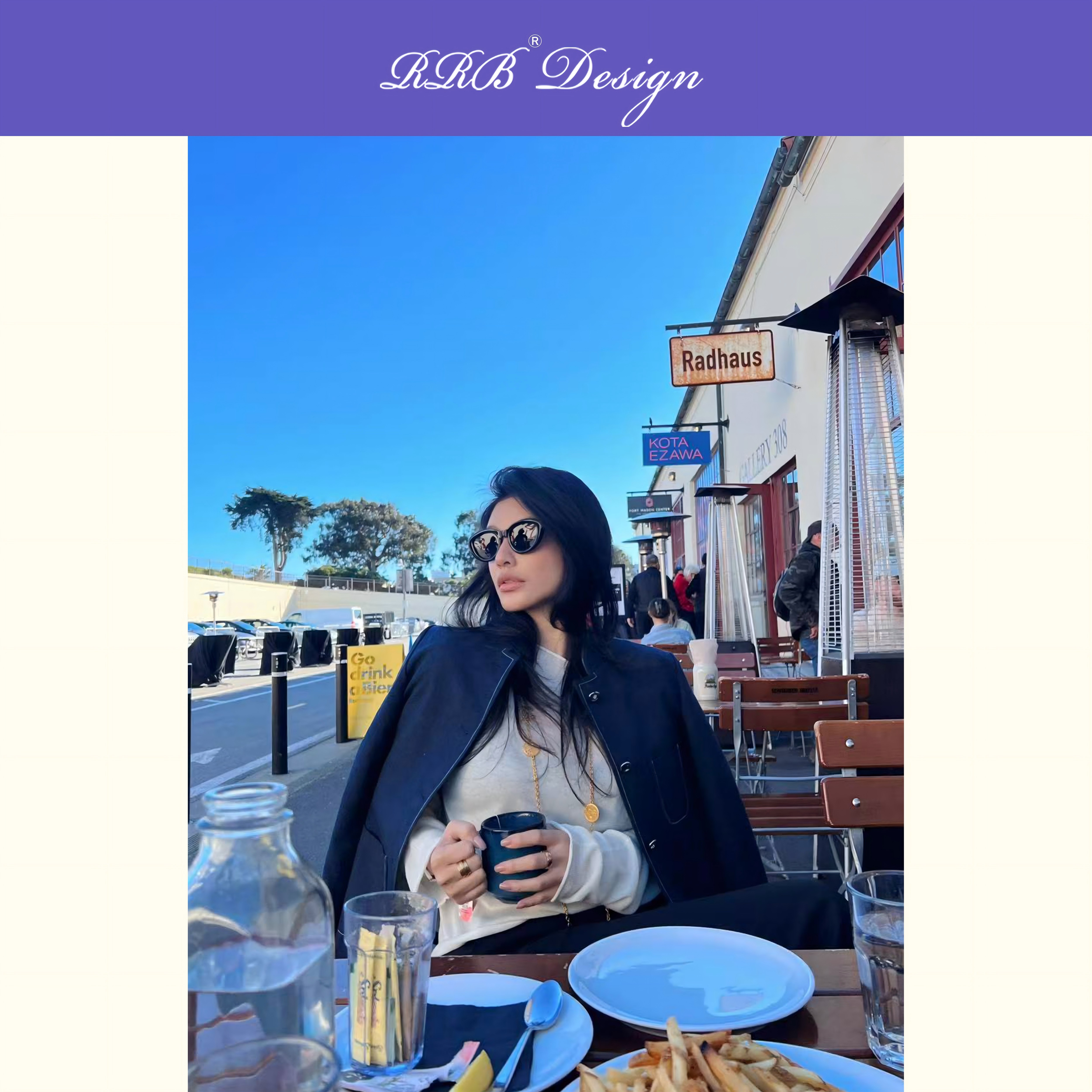 RRB羊绒莱赛尔棉混纺长袖薄外套