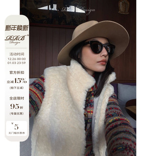 百搭立领纯色无袖 时尚 环保毛毛马甲外套 Design RRB