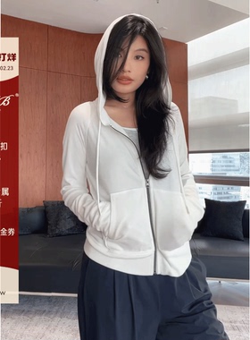 RRB Design「换季必」随性自在简约插肩袖纯色百搭连帽开衫卫衣