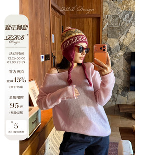 一字领长袖 羊绒羊毛混纺亲肤保暖时尚 百搭毛衣上衣 Design RRB